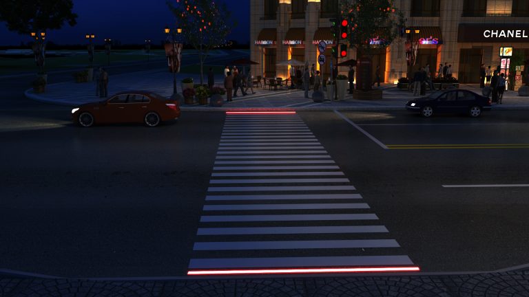 traffic signal ground lighting for pavement
