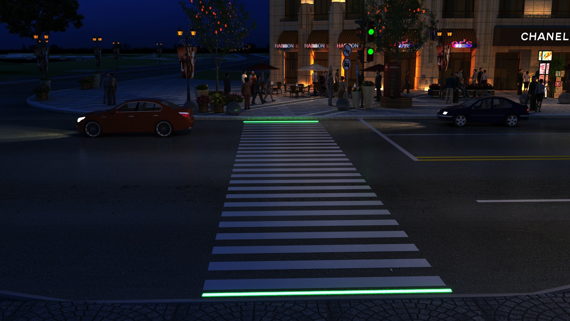 Traffic Lights Built Into Pavements